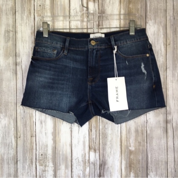 NWT FRAME Le Cutoff Light Distressed Cutoff Shorts - Picture 2 of 7